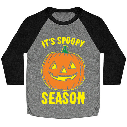 It's Spoopy Season White Print Baseball Tee