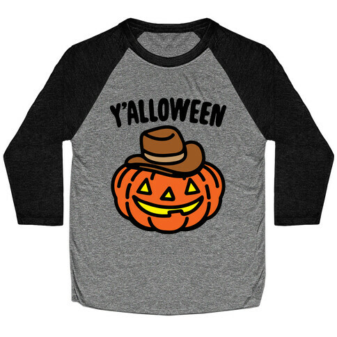 Y'alloween Halloween Country Parody Baseball Tee