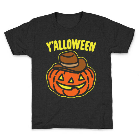 Y'alloween Halloween Country Parody White Print Kids T-Shirt