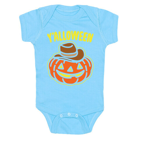 Y'alloween Halloween Country Parody White Print Baby One-Piece