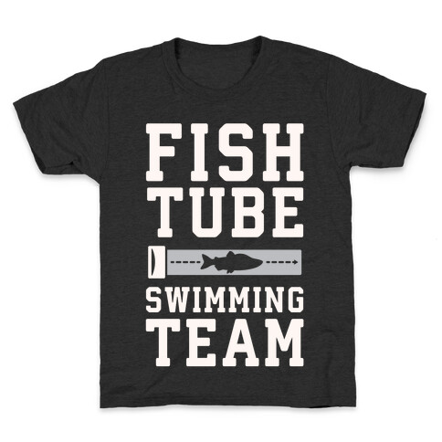 Fish Tube Swimming Team White Print Kids T-Shirt