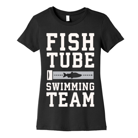 Fish Tube Swimming Team White Print Womens T-Shirt
