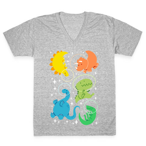 Space Dinos V-Neck Tee Shirt
