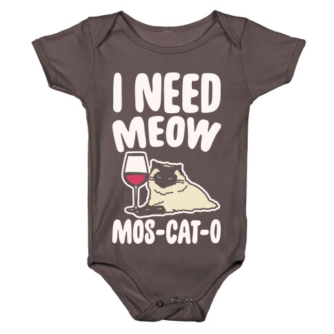 I Need Meow Mos-cat-o White Print Baby One-Piece