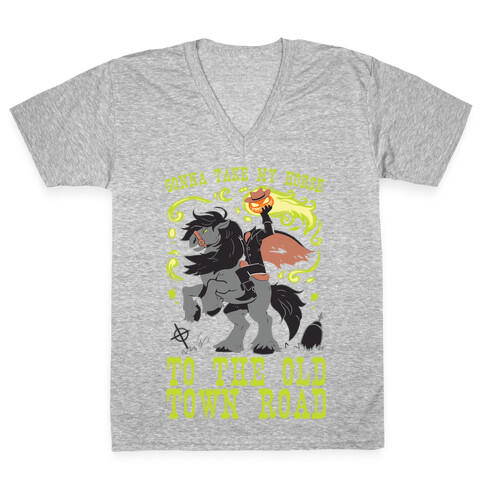 Gonna Take My Horse To The Old Town Road V-Neck Tee Shirt