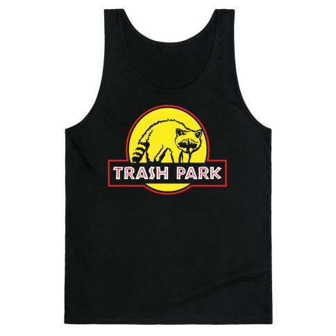 Trash Park Raccoon Parody White Print Tank Top