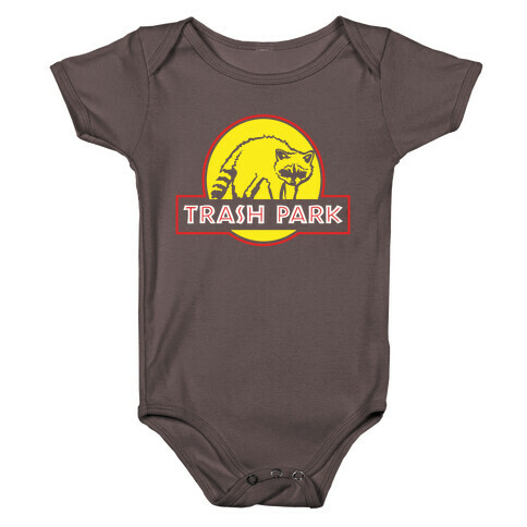 Trash Park Raccoon Parody White Print Baby One-Piece