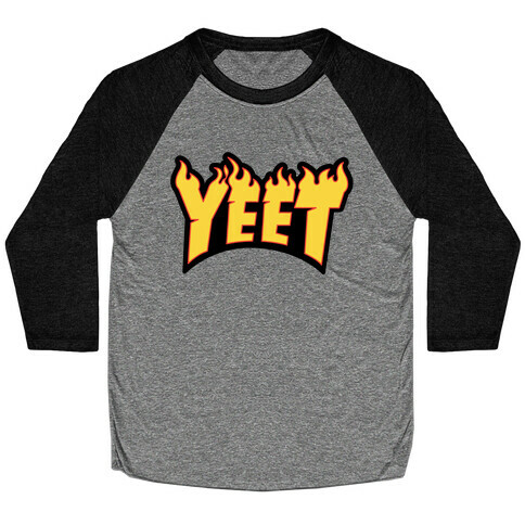 Yeet Thrasher Logo Parody Baseball Tee