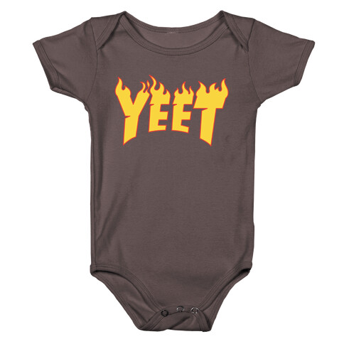 Yeet Thrasher Logo Parody White Print Baby One-Piece