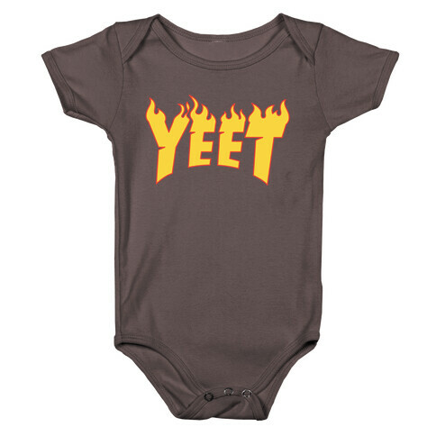 Yeet Thrasher Logo Parody White Print Baby One-Piece