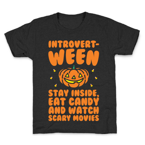 Introvert-ween Introverted Halloween Mashup Parody White Print Kids T-Shirt