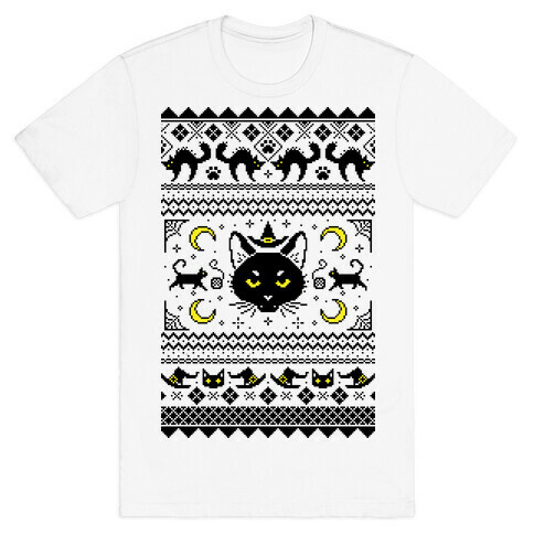 Witchy Black Cats Ugly Sweater T-Shirt