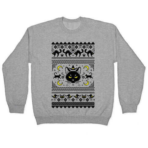 Witchy Black Cats Ugly Sweater Pullover