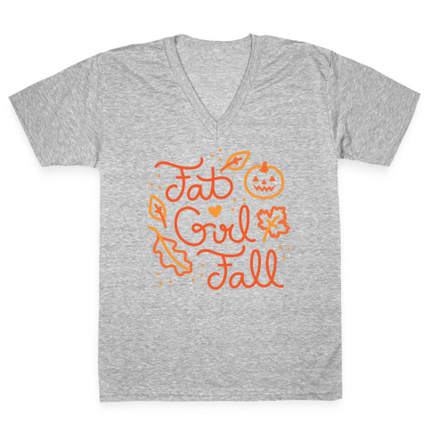 Fat Girl Fall V-Neck Tee Shirt