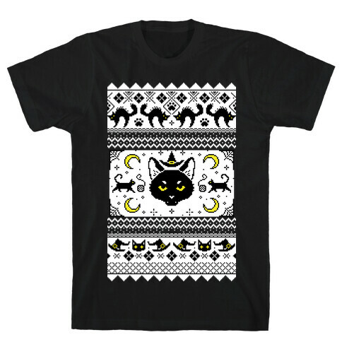 Witchy Black Cats Ugly Sweater T-Shirt