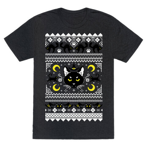 Witchy Black Cats Ugly Sweater T-Shirt