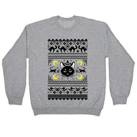 Witchy Black Cats Ugly Sweater Pullover