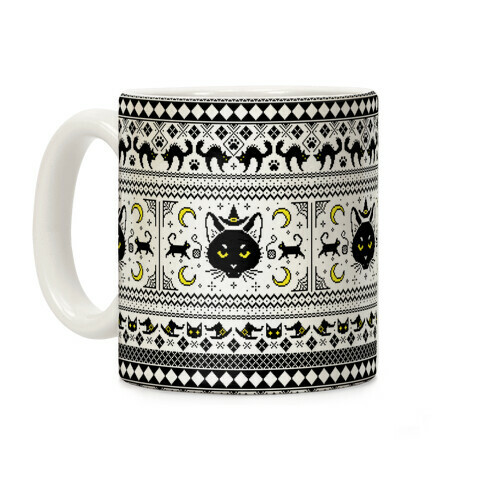Witchy Black Cats Ugly Sweater Coffee Mug