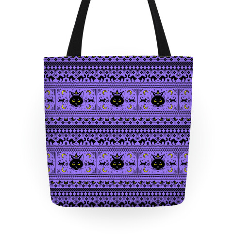 Witchy Black Cats Ugly Sweater Tote