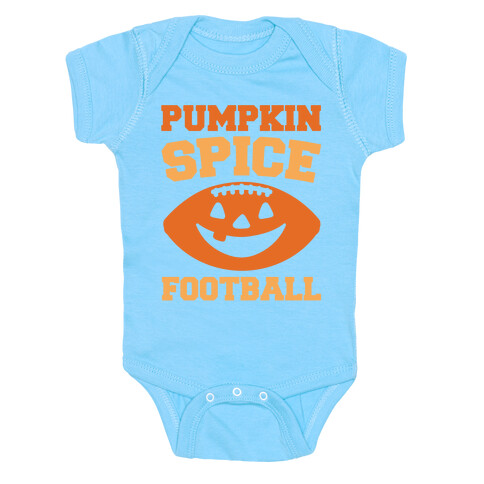 Pumpkin Spice Football White Print Baby One-Piece