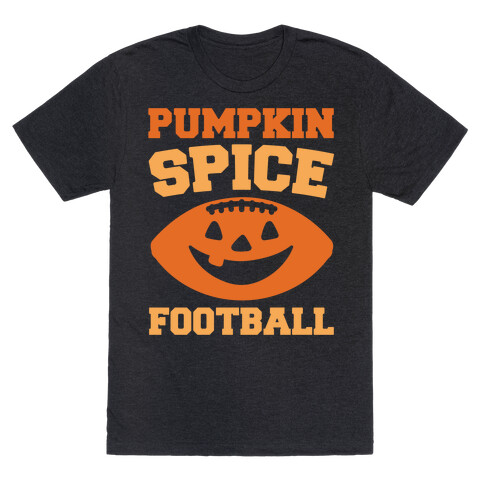 Pumpkin Spice Football White Print T-Shirt