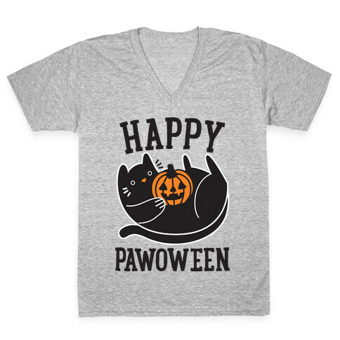 Happy Pawoween V-Neck Tee Shirt