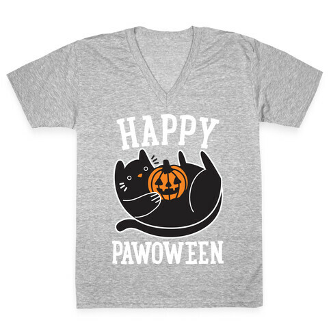 Happy Pawoween V-Neck Tee Shirt