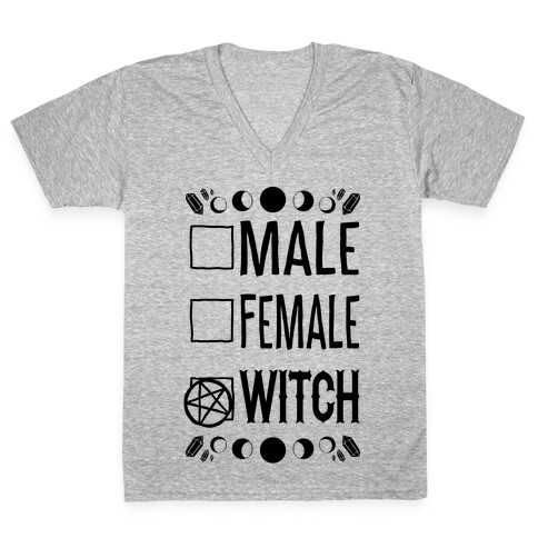 Male, Female, Witch V-Neck Tee Shirt