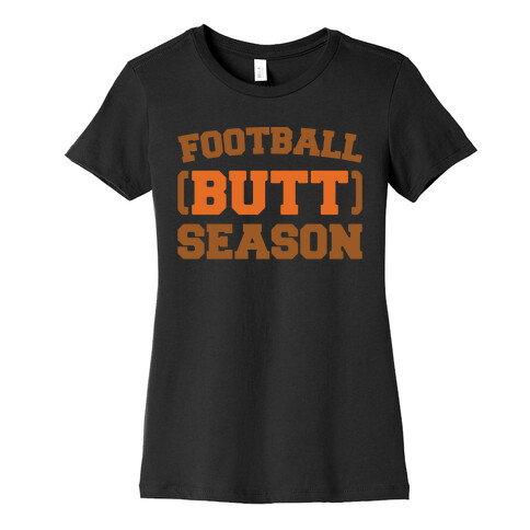 Football Butt Season White Print Womens T-Shirt