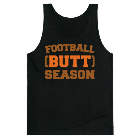 Football Butt Season White Print Tank Top