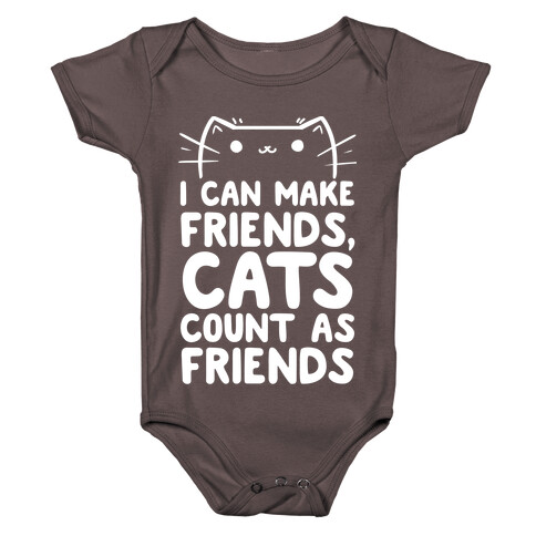 I Can Make Friends! Cat's Count As Friends! Baby One-Piece
