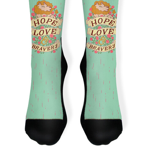 Hope Love & Bravery Sock