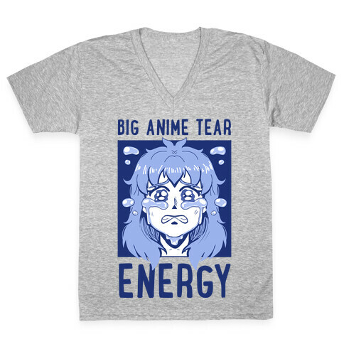 Big Anime Tear Energy V-Neck Tee Shirt