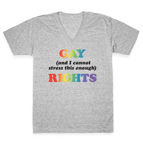 Gay (and I cannot stress this enough) Rights V-Neck Tee Shirt
