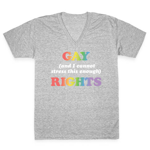 Gay (and I cannot stress this enough) Rights V-Neck Tee Shirt