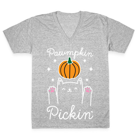 Pawmpkin Pickin' V-Neck Tee Shirt