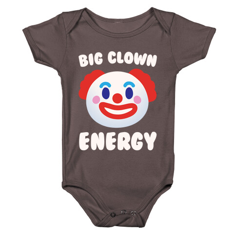 Big Clown Energy White Print Baby One-Piece