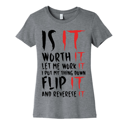 Is It Worth It Let Me Work It Parody Womens T-Shirt