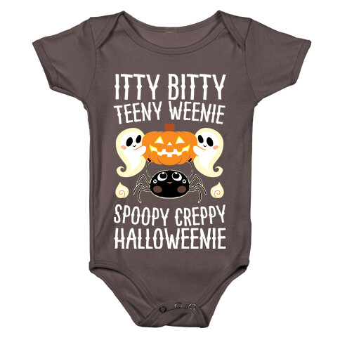 Itty Bitty Teeny Weenie Spoopy Creppy Halloweenie Baby One-Piece