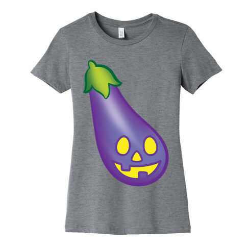 Eggplant Jack-O-Lantern  Womens T-Shirt