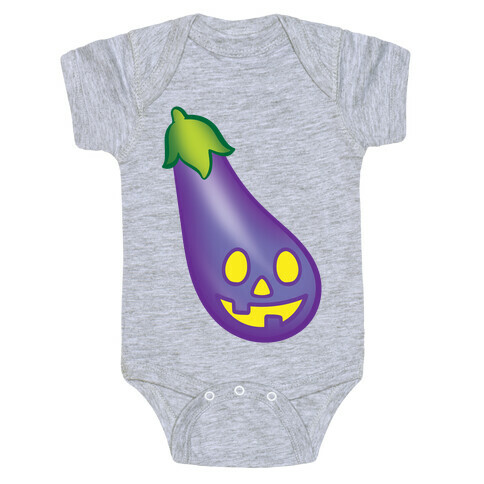 Eggplant Jack-O-Lantern  Baby One-Piece