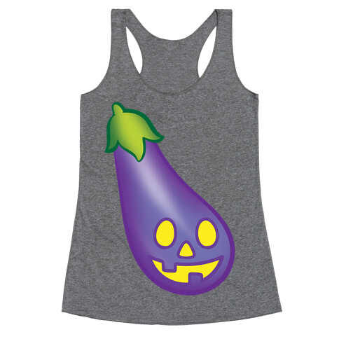 Eggplant Jack-O-Lantern  Racerback Tank Top