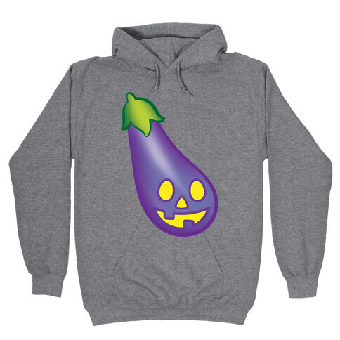 Eggplant Jack-O-Lantern  Hooded Sweatshirt