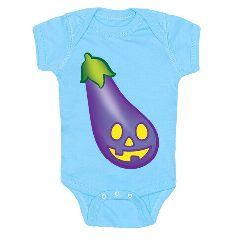 Eggplant Jack-O-Lantern White Print Baby One-Piece