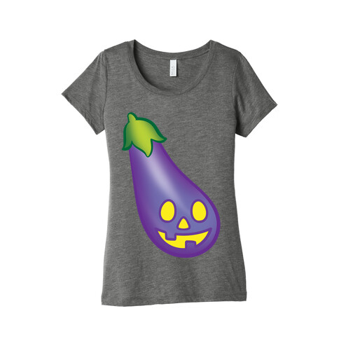 Eggplant Jack-O-Lantern White Print Womens T-Shirt