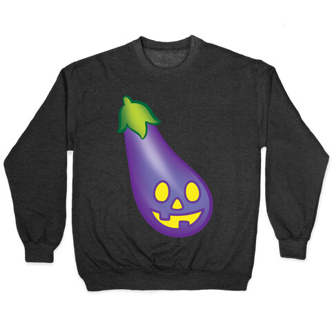 Eggplant Jack-O-Lantern White Print Pullover