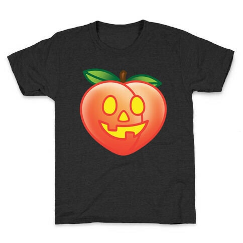 Peach Jack-O-Lantern White Print Kids T-Shirt