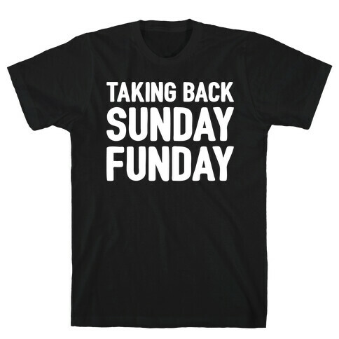 Taking Back Sunday Funday Parody White Print T-Shirt