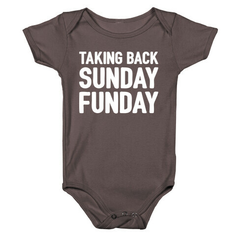 Taking Back Sunday Funday Parody White Print Baby One-Piece