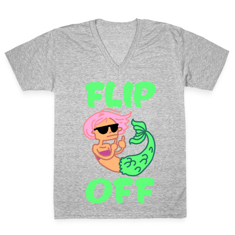 Flip Off V-Neck Tee Shirt